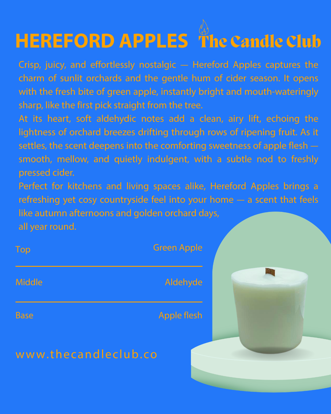 Hereford Apples refill candle